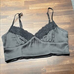 Elegant Black Lace Trim Women's Top